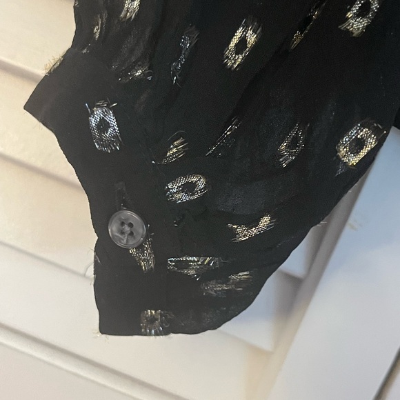 LOFT Metallic Clip Ruffle Blouse - Picture 3 of 6